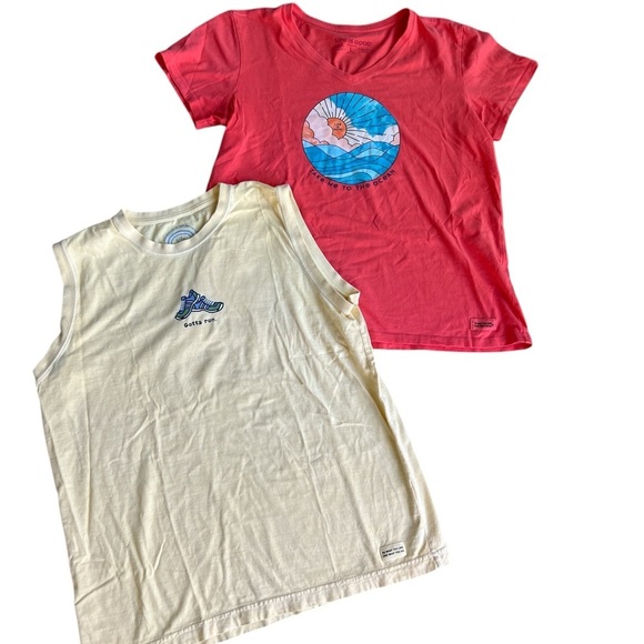 Life is Good Bundle! One Yellow & One  Orange Size Large - Picture 6 of 6